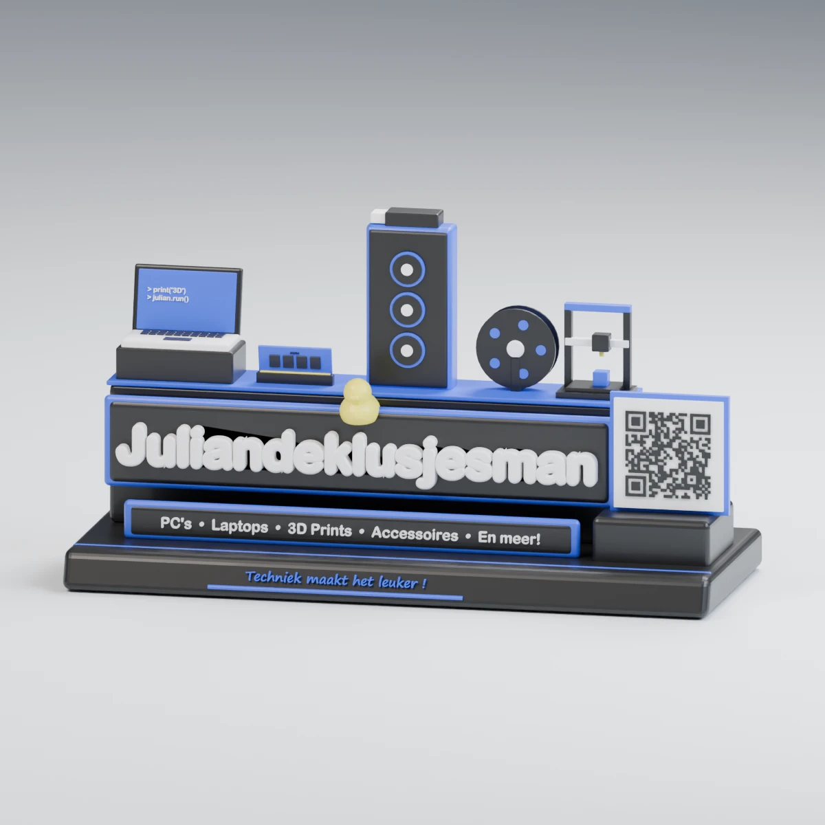 Digitaal ontwerpvoorbeeld van Julians persoonlijke display