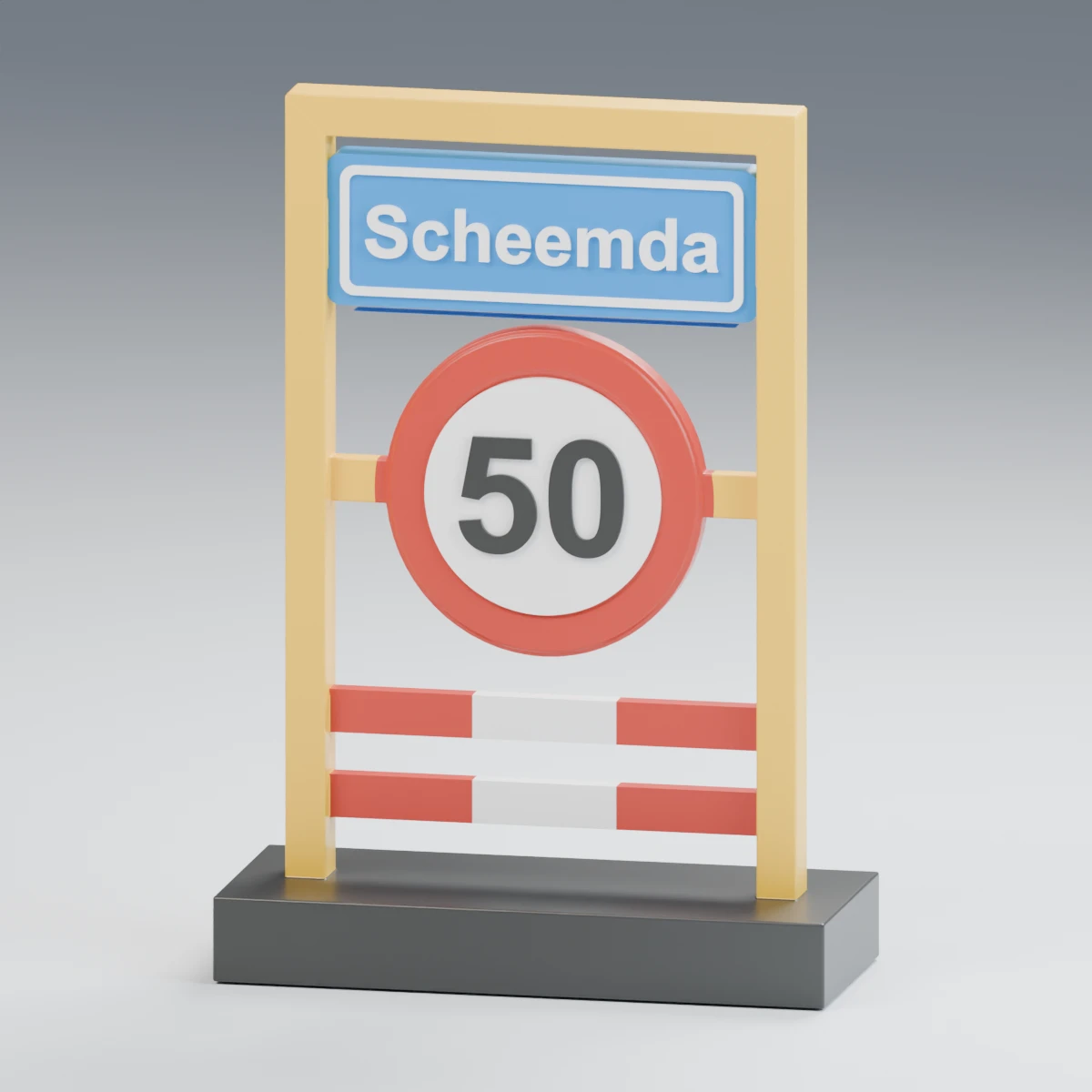 Plaatsnaambord Scheemda — digitaal ontwerpvoorbeeld